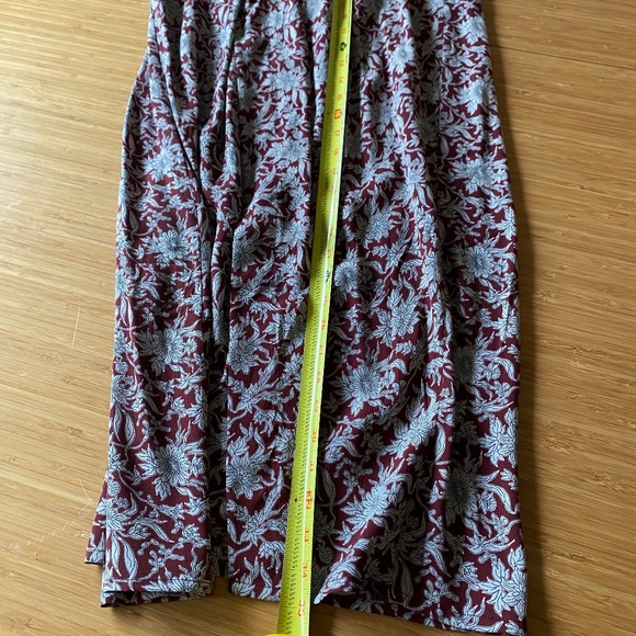 Madewell Burgundy and Cream Wrap Style Dress - Picture 6 of 7